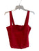 Quince Size Medium Red Linen Sleeveless stretch back panel Back Zip Top Red / Medium