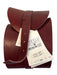 Zara Maroon Leather Wide Gold Hardware Waist Belt Belts Maroon / 34