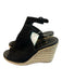 Prada Shoe Size 41 Black Suede Peep Toe Ankle Buckle Wedge High Shoes Black / 41