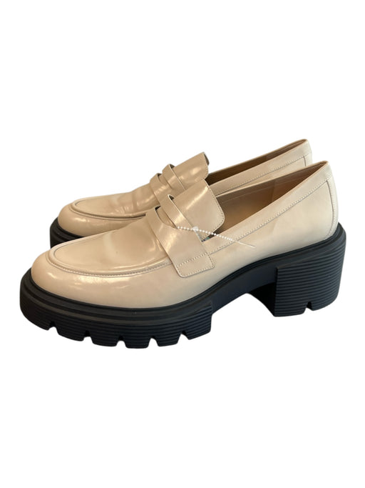 Stuart Weitzman Shoe Size 10.5 Beige Patent Leather Almond Toe Lug sole Shoes Beige / 10.5