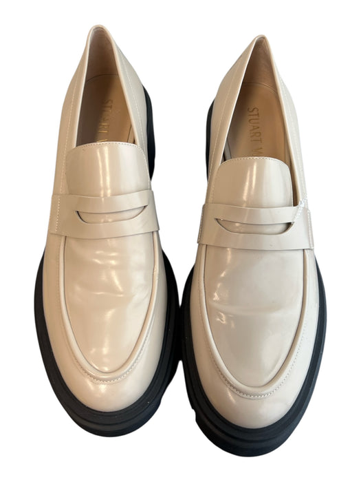 Stuart Weitzman Shoe Size 10.5 Beige Patent Leather Almond Toe Lug sole Shoes — Labels Resale Boutique