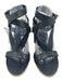 Tory Burch Shoe Size 10 Black & Beige Leather & Raffia Sandal Block Heel Sandals Black & Beige / 10