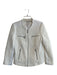 Joie Size M Cream Cotton Blend Smocked Collarless Zip Pockets Full Zip Jacket Cream / M
