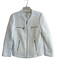 Joie Size M Cream Cotton Blend Smocked Collarless Zip Pockets Full Zip Jacket Cream / M