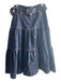 Ulla Johnson Size 8 Dark Wash Cotton Blend Denim Tiered Sash Midi Skirt Dark Wash / 8