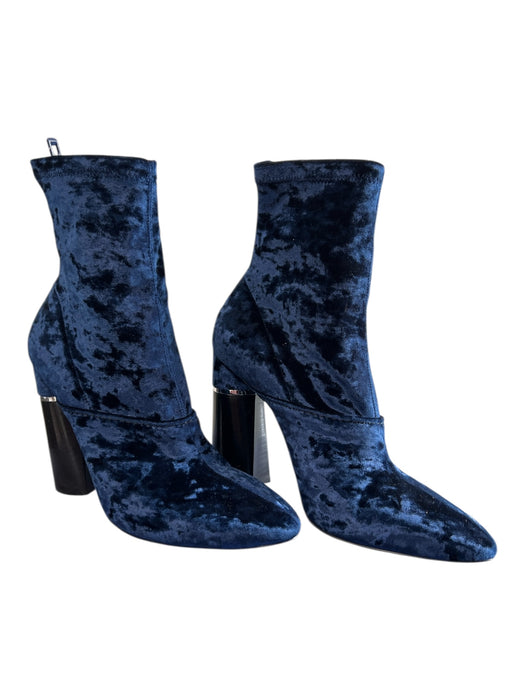 3.1 Phillip Lim Shoe Size 40 Dark Blue & Black leather sole Crushed Velvet Boots Dark Blue & Black / 40