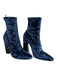 3.1 Phillip Lim Shoe Size 40 Dark Blue & Black leather sole Crushed Velvet Boots Dark Blue & Black / 40