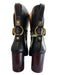 Chloe Shoe Size 40 Black & Brown Leather Gold Tone Hardware Wrap Buckle Boots Black & Brown / 40