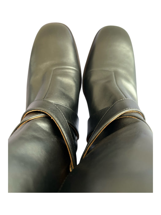 Chloe Shoe Size 40 Black & Brown Leather Gold Tone Hardware Wrap Buckle Boots Black & Brown / 40