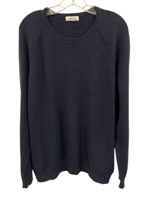 Peter Millar Size XL Navy Blue Cotton Solid Crewneck Men's Sweater Navy Blue / XL