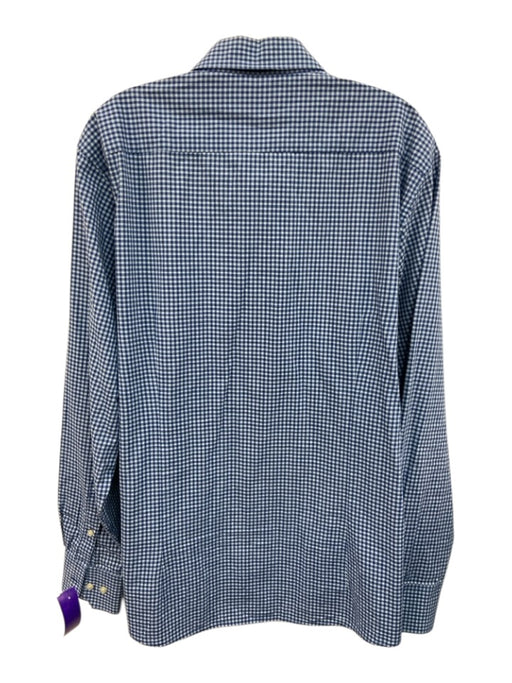 Barbour Size L Light Blue & Blue Print Cotton Plaid Button up Long Sleeve Shirt Light Blue & Blue Print / L