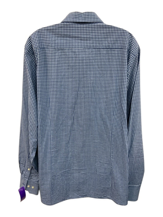 Barbour Size L Light Blue & Blue Print Cotton Plaid Button up Long Sleeve Shirt Light Blue & Blue Print / L