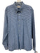 Barbour Size L Light Blue & Blue Print Cotton Plaid Button up Long Sleeve Shirt Light Blue & Blue Print / L