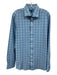 Peter Millar Size L Blue & Multi Polyester Plaid Button Down Long Sleeve Shirt Blue & Multi / L