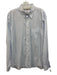 Billy Reid Size 16.5 White & Blue Cotton Striped Button Down Long Sleeve Shirt White & Blue / 16.5