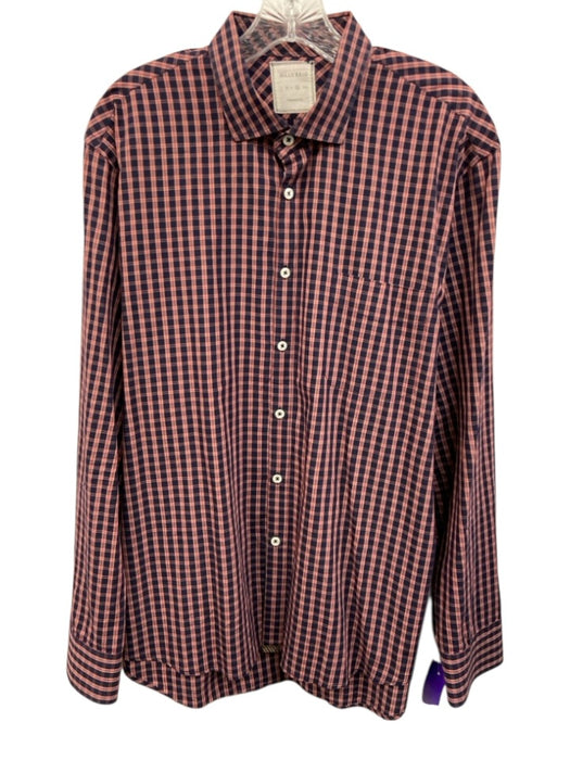 Billy Reid Size XL Red & Blue Cotton Plaid Button Down Men's Long Sleeve Shirt Red & Blue / XL