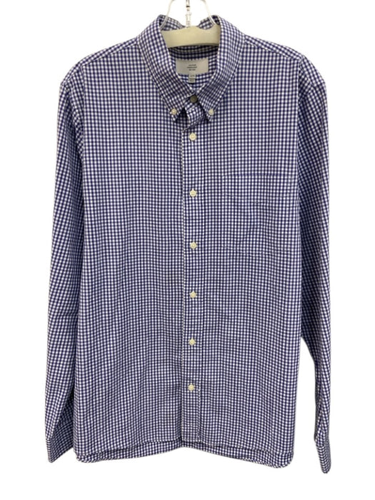 Jack Spade Size XL Blue & White Cotton Plaid Button Down Men's Long Sleeve Shirt Blue & White / XL