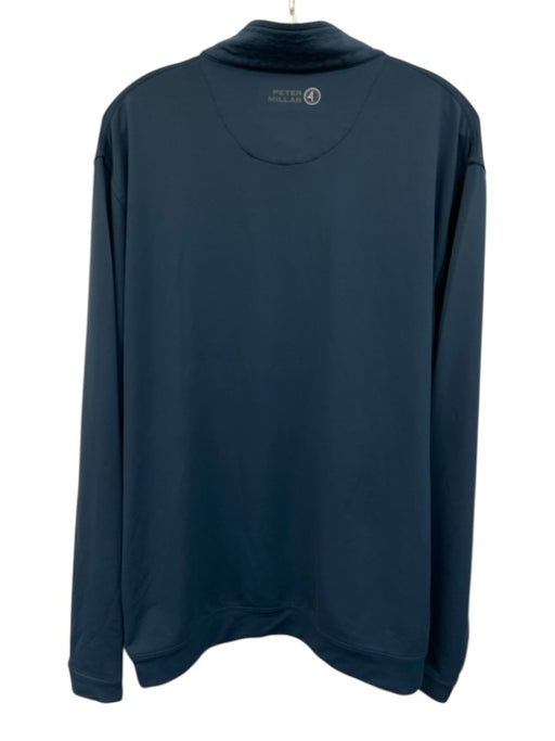 Peter Millar Size XL Navy Blue Polyester Solid Quarter Zip Long Sleeve Shirt Navy Blue / XL