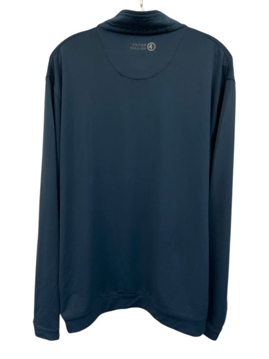Peter Millar Size XL Navy Blue Polyester Solid Quarter Zip Long Sleeve Shirt Navy Blue / XL