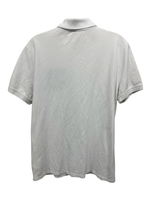 Versace Collection Size L White & Black Cotton Blend Solid Polo Short Sleeve White & Black / L