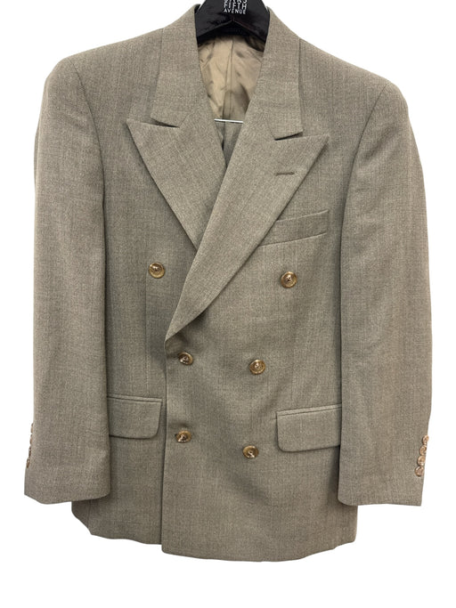 Burberrys Olive Green Wool Double Breasted Men's Suit Olive Green / Est L