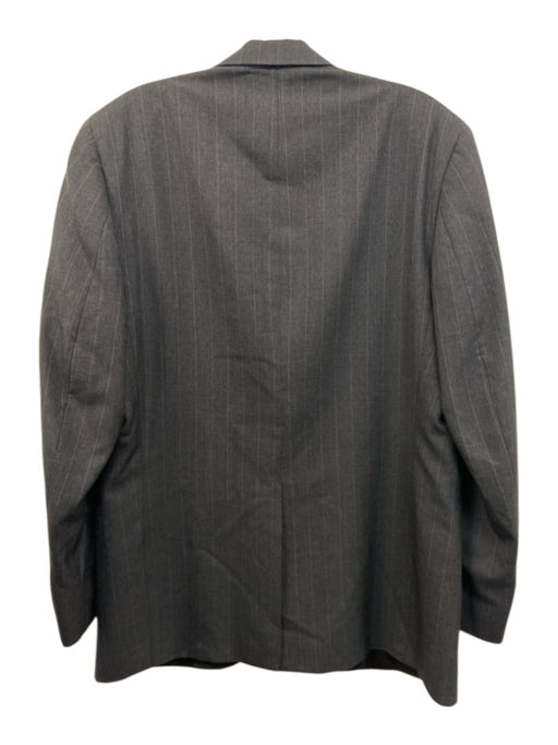 Burberrys Dark Gray & White Wool Striped 2 Button Men's Blazer Dark Gray & White / Est L