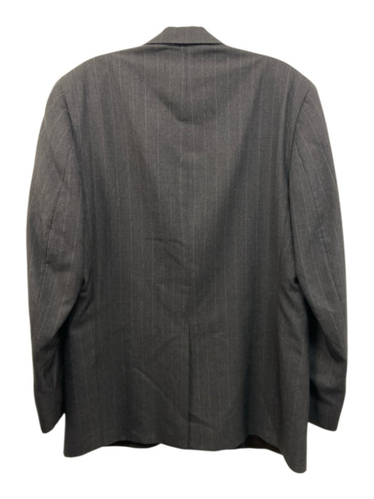 Burberrys Dark Gray & White Wool Striped 2 Button Men's Blazer Dark Gray & White / Est L