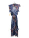 Misa Size S blue, pink, multi Polyester Ruffle Cap Sleeve Geometric Floral Dress blue, pink, multi / S
