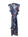 Misa Size S blue, pink, multi Polyester Ruffle Cap Sleeve Geometric Floral Dress blue, pink, multi / S