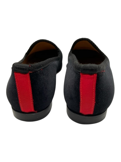 Del Loro Shoe Size 7 Black, Blue, Multi Velvet Embroidered Almond Toe Loafers Black, Blue, Multi / 7