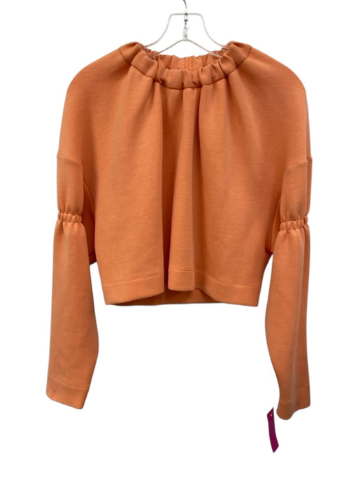 Tibi Size XS Orange Polymide Blend Long Sleeve Elastic Neck Crop Sweater Orange / XS