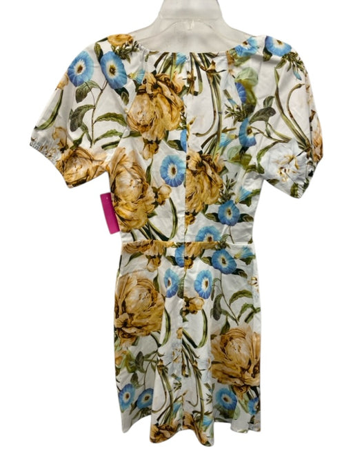 Favorite Daughter Size 2 Yellow, blue & green Cotton Short Sleeve Floral Dress Yellow, blue & green / 2