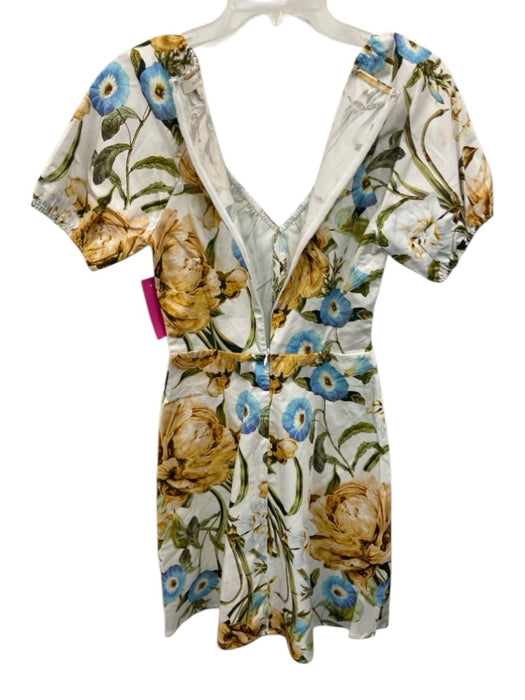 Favorite Daughter Size 2 Yellow, blue & green Cotton Short Sleeve Floral Dress Yellow, blue & green / 2