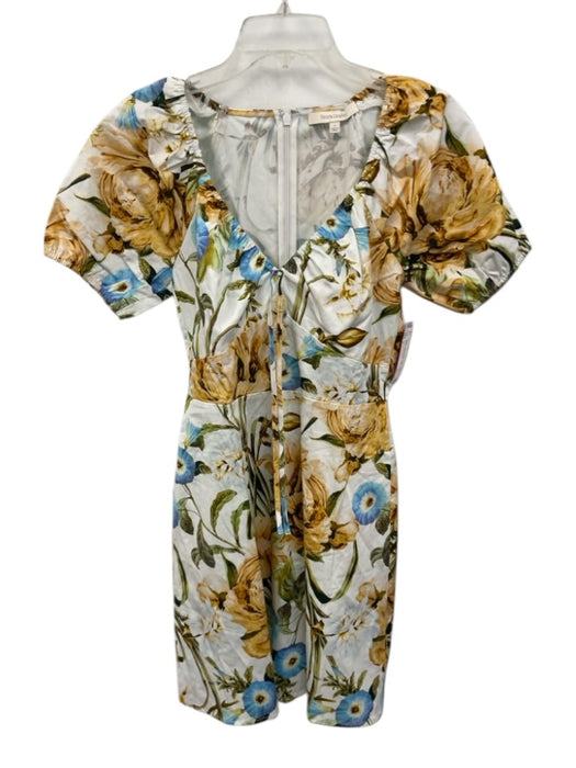Favorite Daughter Size 2 Yellow, blue & green Cotton Short Sleeve Floral Dress Yellow, blue & green / 2