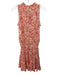 Poupette St. Barth Size XS Red, Yellow & White Cotton Short Ruffle Sleeve Dress Red, Yellow & White / XS
