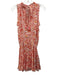 Poupette St. Barth Size XS Red, Yellow & White Cotton Short Ruffle Sleeve Dress Red, Yellow & White / XS