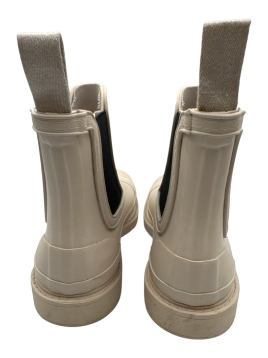 Hunter Shoe Size 7 Cream & Black Rubber Elastic Side Ankle Rainboot Booties Cream & Black / 7