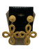 JJ 1988 Gold Metal dangle Post Back Textured Earrings Gold