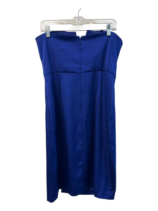 Aidan Mattox Size 12 Royal Blue Polyester Back Zip Strapless V Neck Dress Royal Blue / 12