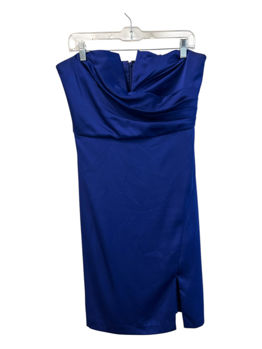 Aidan Mattox Size 12 Royal Blue Polyester Back Zip Strapless V Neck Dress Royal Blue / 12