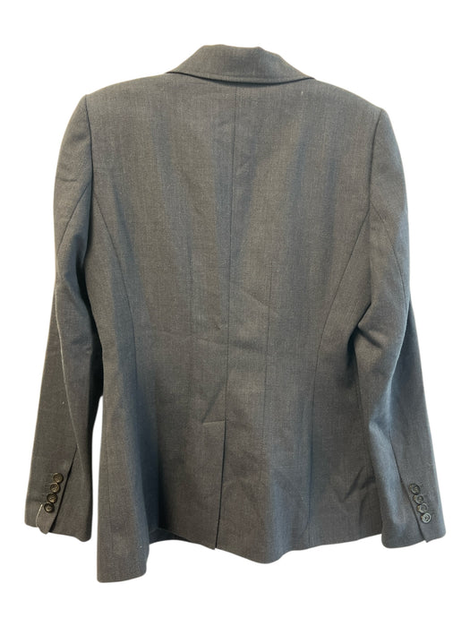 Elie Tahari Size 8 Charcoal Wool & Polyester Shoulder Pads Long Sleeve Jacket Charcoal / 8