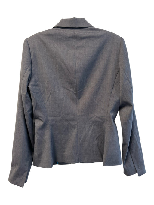 Elie Tahari Size 8 Gray Polyester Blue lining Shoulder Pads Blazer Jacket Gray / 8