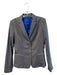 Elie Tahari Size 8 Gray Polyester Blue lining Shoulder Pads Blazer Jacket Gray / 8