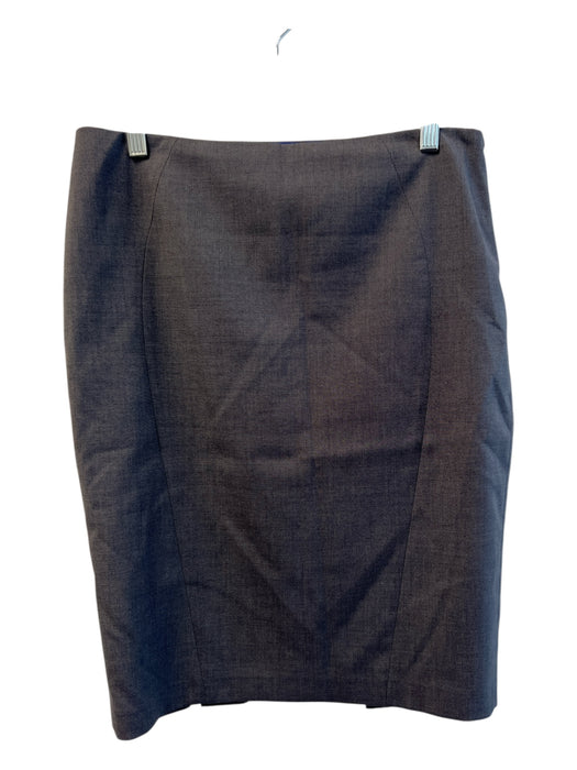Elie Tahari Size 8 Gray Polyester Blue lining Side Zippers Pencil Skirt Skirt Gray / 8