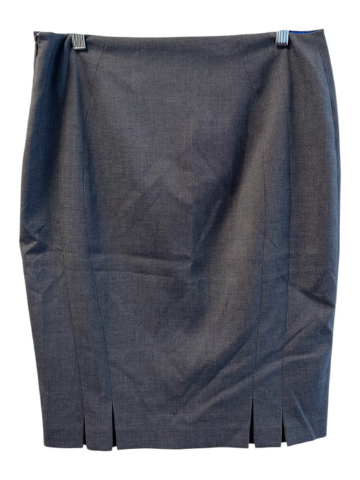 Elie Tahari Size 8 Gray Polyester Blue lining Side Zippers Pencil Skirt Skirt Gray / 8