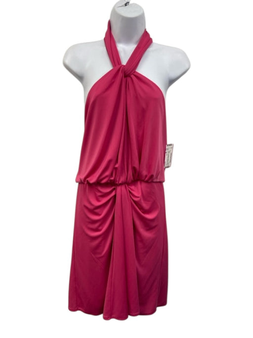 Cinq a Sept Size 10 Hot pink Polyester & Spandex Front Gather Waist Detail Dress Hot pink / 10