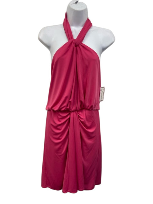 Cinq a Sept Size 10 Hot pink Polyester & Spandex Front Gather Waist Detail Dress Hot pink / 10