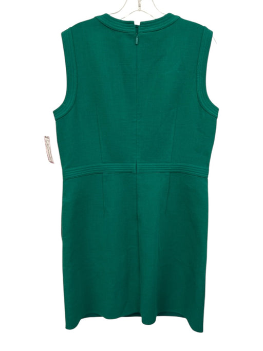 Lafayette 148 Size 10 Kelly Green Wool Sleeveless Gold Button Detail Shift Dress Kelly Green / 10