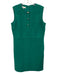 Lafayette 148 Size 10 Kelly Green Wool Sleeveless Gold Button Detail Shift Dress Kelly Green / 10