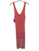Staud Size L Pink & White Ribbed Knit Sleeveless Horizontal Stripe Fitted Dress Pink & White / L